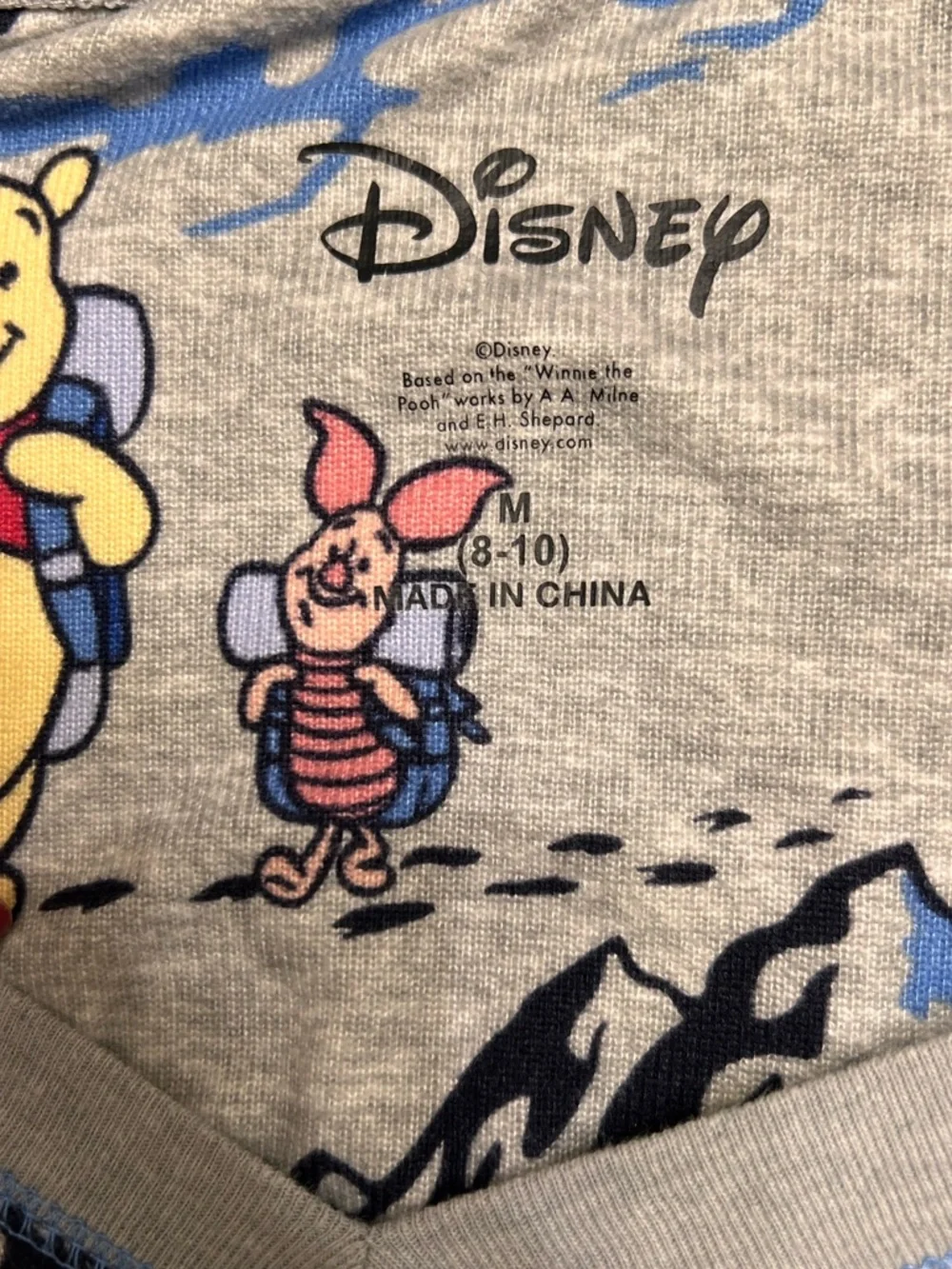 Disney Winnie the Pooh Pajama Set Adult M Cozy Mountain Print Lounge Set - Picture 3 of 8